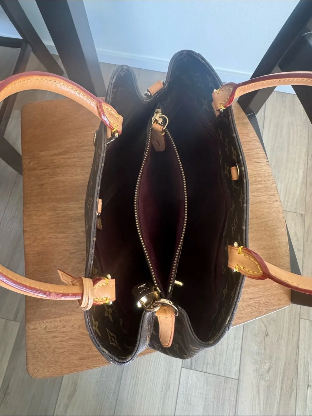 Louis Vuitton  Montaigne Monogram Satchel in Brown and Tan Leather